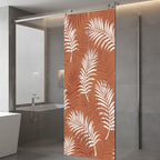 Window Privacy Film Frosted, Terracotta Botanical Static Cling Door Window Covering, Summer Palm Leaves Foliage Tropical UV Blocking Windows Film for Office, Hotel, Bedroom, 29.5 x 78.7 Inches - Image 5