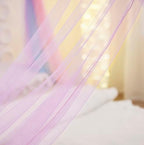 Mengersi Rainbow Bed Canopy with Lights, Square Bed Curtains - Full to King Size, Blue - Image 7