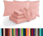Elegant Comfort Luxury Soft 1500 Premium Hotel Quality Microfiber Wrinkle and Fade Resistant Cozy 6-Piece Bedding Set, Easy All Around Elastic Fitted Sheet, Deep Pocket, Full, Dusty Rose by ELEGANTCOMFORT