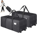 Heavy Duty Moving Bags with Wheels, 2-Pack 92L Foldable Rolling Duffle Bag by Teamkio