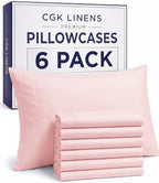 Queen Pillow Cases - 6 Pack Soft Pillowcase Covers - 20" x 30" (Baby Pink) by CGKUnlimited