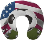 Pillow Travel Pillow Neck Pillow Soccer USA American Flag Printed U Shaped Headrest Provide Head Neck Support Rest for Flights Car Train and Home Use by Unknown