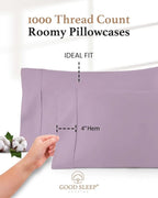 1000 TC King Pillowcases Set of 2 100% Egyptian Cotton Pillow Cases - Image 4