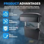 FEXON Car Armrest Storage Box, Adjustable Height Seat Gap Organizer, Black - Image 6