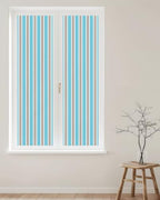Window Privacy Film Frosted, Blue Brown Striped Reusable Static Cling Window Tints, Modern Farmhouse Vertical Stripes Heat Control Windows Films for Offices, Balcony, 29.5 x 118 Inches - Image 2