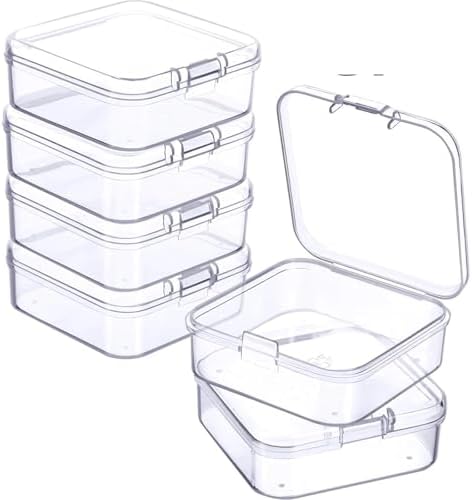 Mini Containers 120pcs Transparent Plastic Jewelry Storage Box Container Portable Earring Ring Earplugs Packaging Case for Quick Identification in Home,Office,Travel Use by Unknown