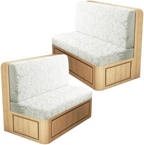 ANARACHON RV Dinette Cushion Covers, Stretch Camper Cushion Slipcovers for Travel Trailer Couch RV Booth Seat(2 Backrest Cover & 2 Bench Cover, Sun, Light Gray) by ANARACHON