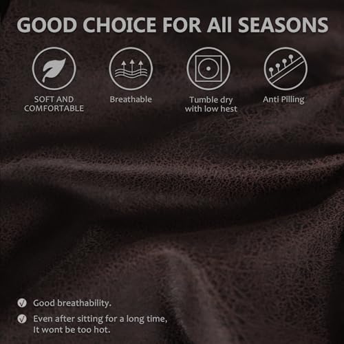 Leather Look RV Dinette Cushion Covers, Stretch Camper Cushion Slipcovers for Travel Trailer Couch RV Booth Seat, Replacement Camper Sofa Chair Protector (2 Backrest Cover & 2 Bench Cover,Chocolate) - Image 6
