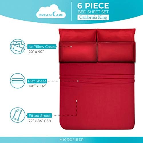 DREAMCARE California King Sheet Sets - 6 pcs Breathable Cooling Sheets - Image 4