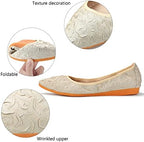 KUNWFNIX Women Ballet Flats Rhinestone Wedding Ballerina Shoes Foldable Sparkly Comfort Slip on Flat Shoes - Image 4