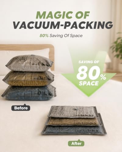 Vacuum Storage Bags with Rechargeable Pump for Travel, 20 Combo Set - Image 4