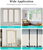 Window Privacy Film Frosted, Brown Striped Vintage Non-Adhesive Static Cling Window Tint, Farmhouse Lines Modern Minimalist Insulated Windows Frosted Films for Living Room, 35.4 x 78.7 Inches - Image 7