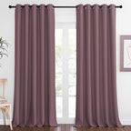 NICETOWN Blackout Curtains 84 Inch Length, Thermal Insulated Curtains for Bedroom Grommet Energy Saving Room Darkening Drapes for Living Room Window, 1 Panel, Dry Rose, 66" W x 102" L by NICETOWN