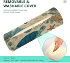 Sea Turtle Corals Starfish Neck Roll Pillow Bolster Round Health Memory Foam Long Cervical Cylinder Pillows with Removable Washable Cover for Body Bed Legs Back Yoga - Image 4
