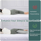 HOMBYS Shredded Memory Foam Knee Pillow for Side Sleepers, 5.5" Height Pillow Between Legs Spine & Relieves Pressure Hip & Leg Elevation, Supportive Pillow for Pregnancy, Sciatica,Light Grey - Image 3