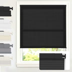 AOSKY No Drill Cordless Light Filtering Cellular Shade 35.5"W x 48"H Black by AOSKY