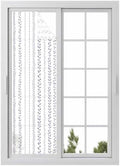 Window Privacy Film Frosted, Modern Minimalist Reusable Static Cling Window Tints, Rustic Leaves Stripes Pattern Purple Heat Control Windows Films for Offices, Balcony, 29.5 x 118 Inches by Unknown