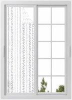 Window Privacy Film Frosted, Modern Minimalist Reusable Static Cling Window Tints, Rustic Leaves Stripes Pattern Purple Heat Control Windows Films for Offices, Balcony, 29.5 x 118 Inches by Unknown