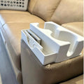RV Dual Cup Holder & Remote Organizer for Brinkley – Fits Wireless Charger Slot on Sofa Arm | Holds 2 Drinks & Remotes | Effortless Tool-Free Installation (White) by Unknown