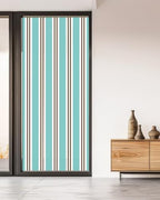 Window Privacy Film Frosted, Teal Brown Striped Non-Adhesive Static Cling Window Tint, Modern Farmhouse Vertical Stripes Insulated Windows Frosted Films for Living Room, 35.4 x 78.7 Inches - Image 5