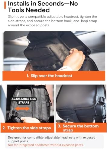 camping moon Car Headrest Pillow with Storage Car Seat Headrest Organizer - Image 3
