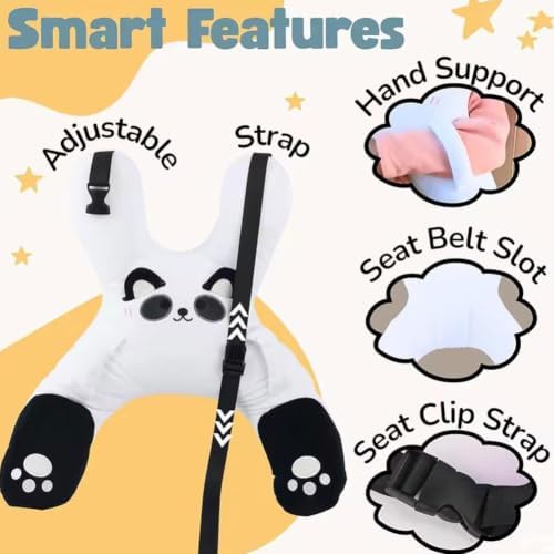 Car Pillow for Kids, H-Shaped Neck and Back Comfort, Cozy Neck Head Support Sleeping Headrest for Travel, Hands & Seat Belt Slot, Washable and Compressible, Perfect for Car,Plane,Train,Boat & More - Image 2