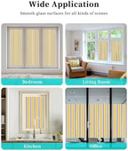 Window Privacy Film Frosted, Yellow Brown Striped Non-Adhesive Static Cling Window Tint, Modern Farmhouse Vertical Stripes Insulated Windows Frosted Films for Living Room, 35.4 x 78.7 Inches - Image 7