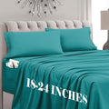 Mocassi King Size 4-Piece Bed Sheet Set - 1800 Premium Hotel Quality Microfiber 18-24 Inches Extra Deep Pocket Fitted Sheet- Luxury Soft, Breathable, Wrinkle, and Fade Resistant, Teal by MocassiLuxuryBedding