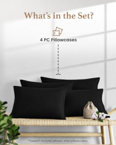 1000 TC Standard Pillowcases Set of 4 100% Egyptian Cotton Pillow Cases - Image 3