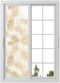 Window Privacy Film Frosted, Brown Botanical Reusable Static Cling Window Tints, Summer Palm Leaves Foliage Tropical Heat Control Windows Films for Offices, Balcony, 29.5 x 118 Inches by Unknown