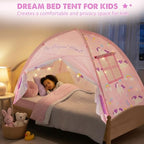 Twin Bed Tent for Kids, Twin Size Bed Canopy with Star Lights, Privacy Space Blackout Sleeping Tents, Indoor Breathable Portable Floor Bed Tent for Boys and Girls, Unicorn - Image 7