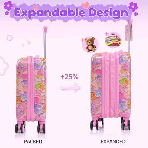 16’’ Kid’s Luggage Set with Spinner Wheels, Hardside with Suitcases,6 Piece - Image 3