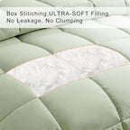 COHOME Twin/Twin XL Size Comforter, All-Season Quilted Down Alternative Duvet Insert, Luxury Hotel GentleSoft Comforter with Anti-Clump Tech & 8 Tabs - Reversible - Sage Green 64x88 inches - Image 3