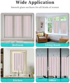 Window Privacy Film Frosted, Pink Brown Striped Static Cling Door Window Covering, Modern Farmhouse Vertical Stripes UV Blocking Windows Film for Office, Hotel, Bedroom, 29.5 x 78.7 Inches - Image 7