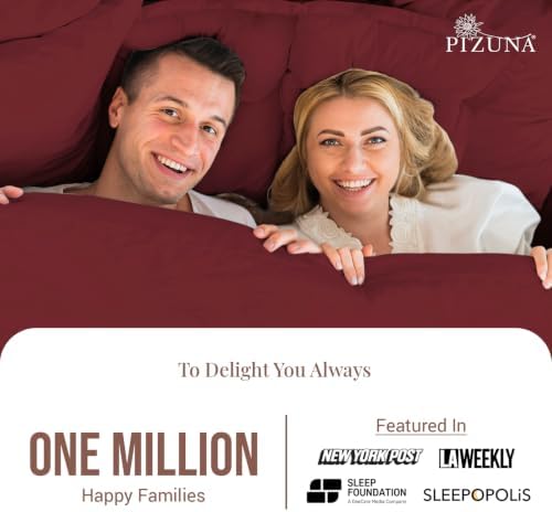 Pizuna 100% Cotton King Pillow Shams 400 Thread Count Rio Red - Image 4