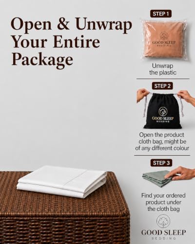 1000 TC Standard Pillowcases Set of 2 100% Egyptian Cotton Pillow Cases - Image 2