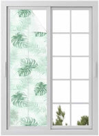 Window Privacy Film Frosted, Mint Green Palm Trees Tropical Reusable Static Cling Window Tints, Summer Beach Botanical Heat Control Windows Films for Offices, Balcony, 29.5 x 118 Inches by Unknown