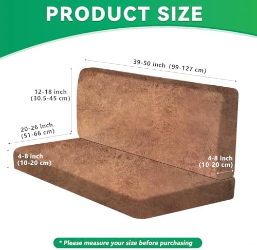 molasofa Leather Like RV Dinette Cushion Covers, RV Booth Seat Cover Stretchable Camper Cushion Couch Covers Washable Slipcovers for RV Camper Car Bench (2 Bench Cover & 2 Backrest Cover, Brown-06) - Image 4