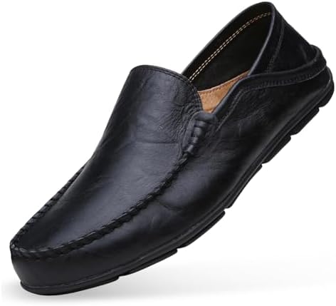 Go Tour Men's Premium Genuine Leather Casual Slip on Loafers Breathable Driving Shoes Fashion Slipper by GoTour