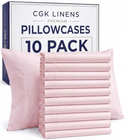 Standard Pillow Cases - 10 Pack Pillowcases, 20" x 26" - Lavender Pink by CGKUnlimited
