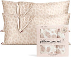 Kitsch Satin Pillowcase with Zipper - 2 pcs King Size, Leopard by Kitsch
