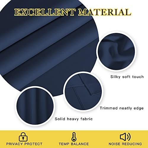 NICETOWN Blackout Navy Blue Bedroom Curtain 118 inches Long, Grommet Thermal Insulated Room Divider Drape Solid Window Treatment for Sliding Door/Living Room, W66 x L118, 1 Panel - Image 4