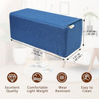 2 Pack Couch Arm Rest Pillow, 8''x8''x20'' Linen Cover, High Density Foam Armrest Cushion, Removable & Washable Elbow Support for Sofa, Bed, and Armchair (Indigo Blue) - Image 2
