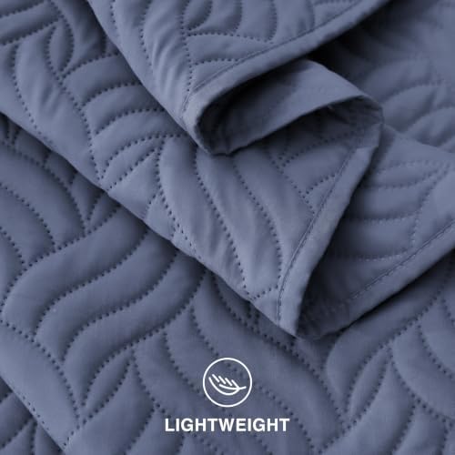 Love's cabin Queen Quilts Bedspreads, 7 Pieces Bed in a Bag, Bluish Grey - Image 7