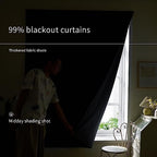 AJAZZ 100% Blackout Shades Window Cover Self Adhesive Curtains Sticky Curtain Portable Easy Open Black Out Curtains for Bedroom Living Room No Drilling (Black, 59" W x 84" L 1 Panel) - Image 4
