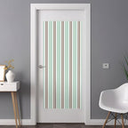 Window Privacy Film Frosted, Light Green Brown Striped Non-Adhesive Static Cling Window Tint, Modern Farmhouse Vertical Stripes Insulated Windows Frosted Films for Living Room, 35.4 x 78.7 Inches - Image 3