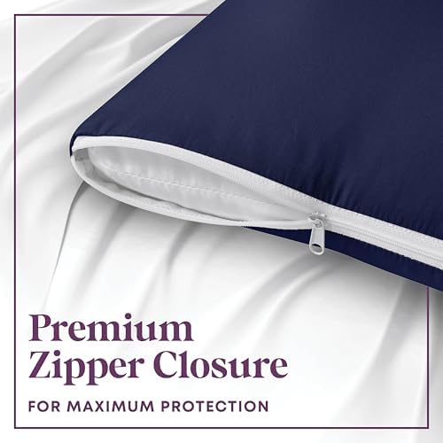 CIRCLESHOME European Pillow Protectors - 100% Cotton Breathable Pillowcases - 26 X 26 Square Pillowcases - Protects Pillows from Dirt, Dust and Debris (European- 4 Pack- 26x26) - Image 4