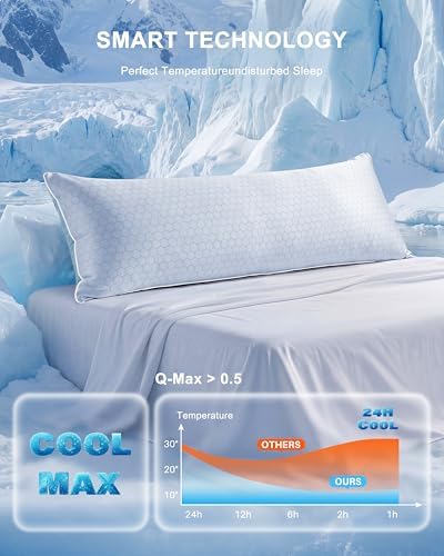 YZ HOME Cooling Body Pillow for Adults,Cold Touch Fabric(Bule,20"x54") - Image 2