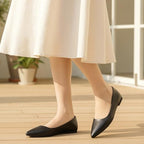 KUNWFNIX Women's Ballet Flats Foldable Classic Crown Rhinestone Slip On Bowknot PU Leather Faux Suede Pointed Toe Comfort Flat Casual Dress Shoes - Image 2