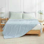 Cozy Bliss Cooling Comforter Twin Size, Cooling Blankets for Hot Sleepers and Night Sweats, Blue Summer Comforter for Twin Size Bed, Breathable Soft Lightweight Silk Smooth - Image 5